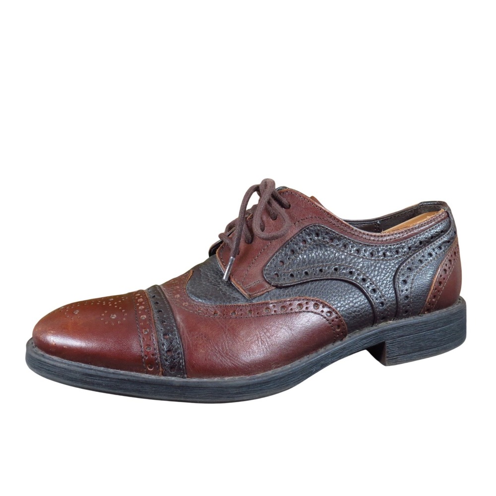 Kenneth Cole Reaction Sew Long Mens Oxford Shoes Size 9 Dress Brown Leather